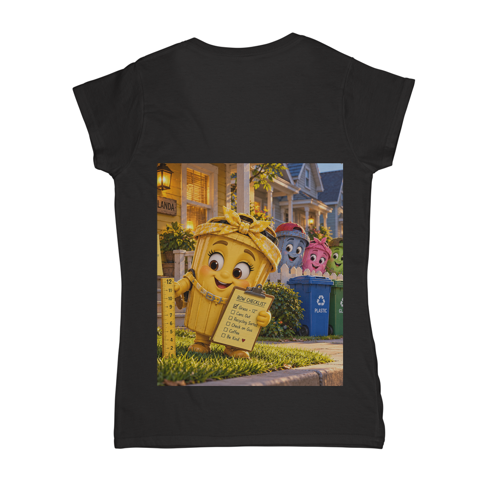 Trash Can Row Classic Women's V-Neck T-Shirt