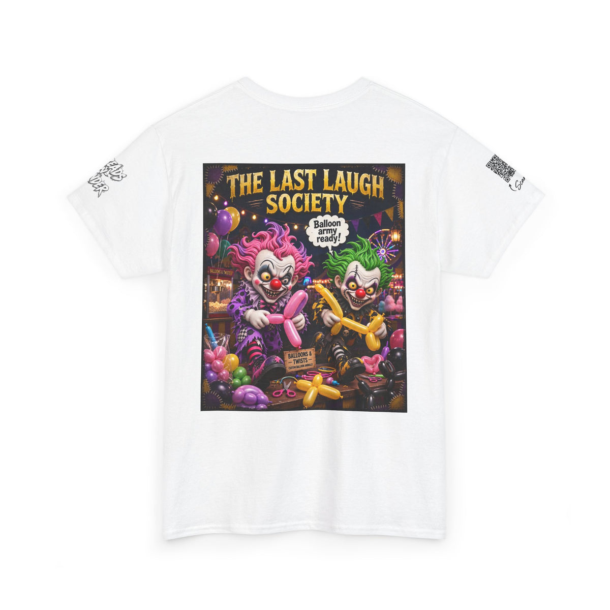 The Last Laugh Society Tee #130 — Carnival Clown Horror Graphic T-Shirt