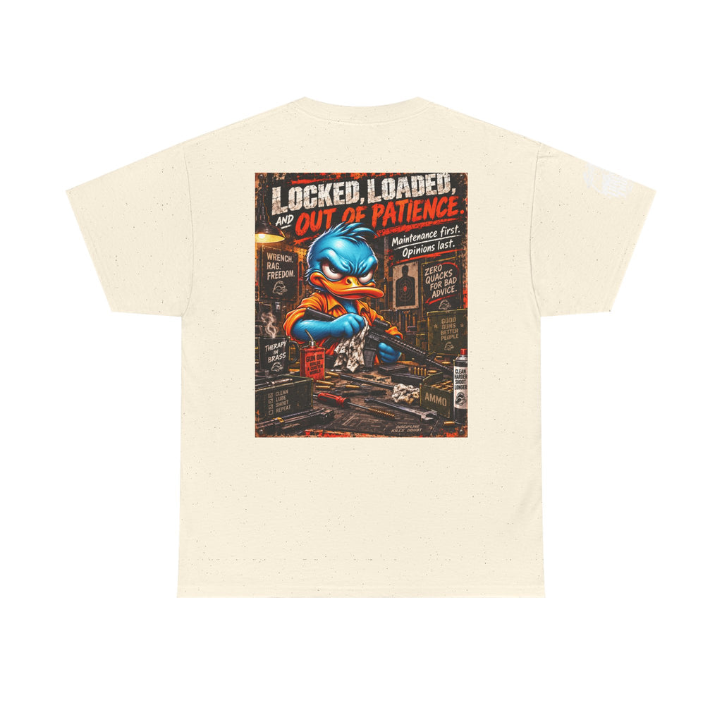 Locked, Loaded, and Out of Patience Back Graphic Tee