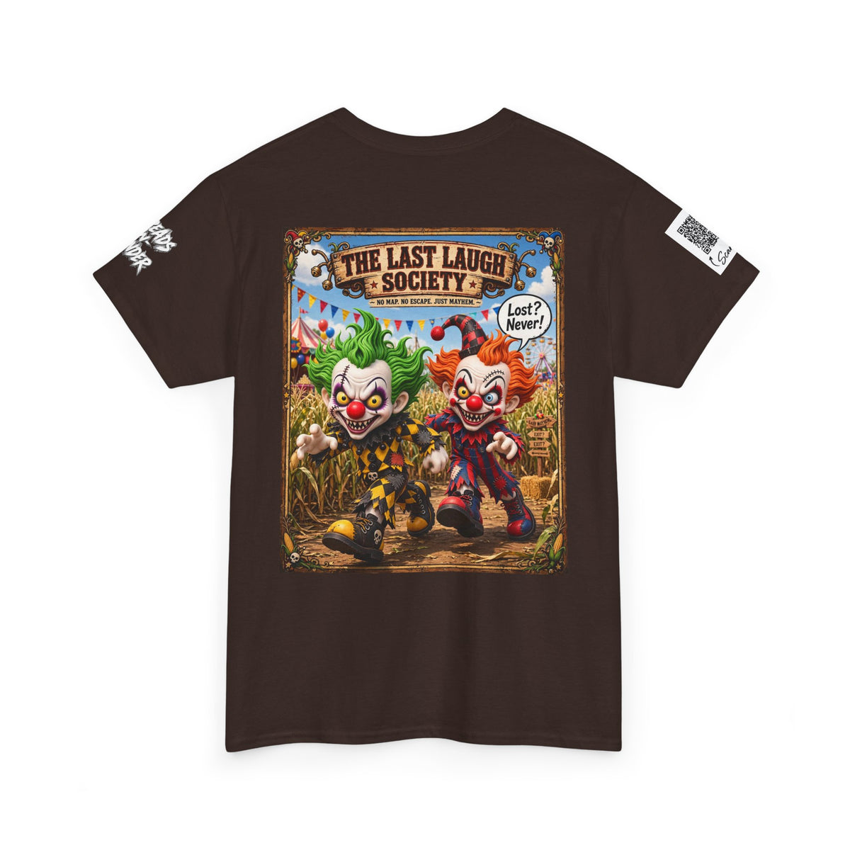 The Last Laugh Society Tee #128 — Carnival Clown Horror Graphic T-Shirt