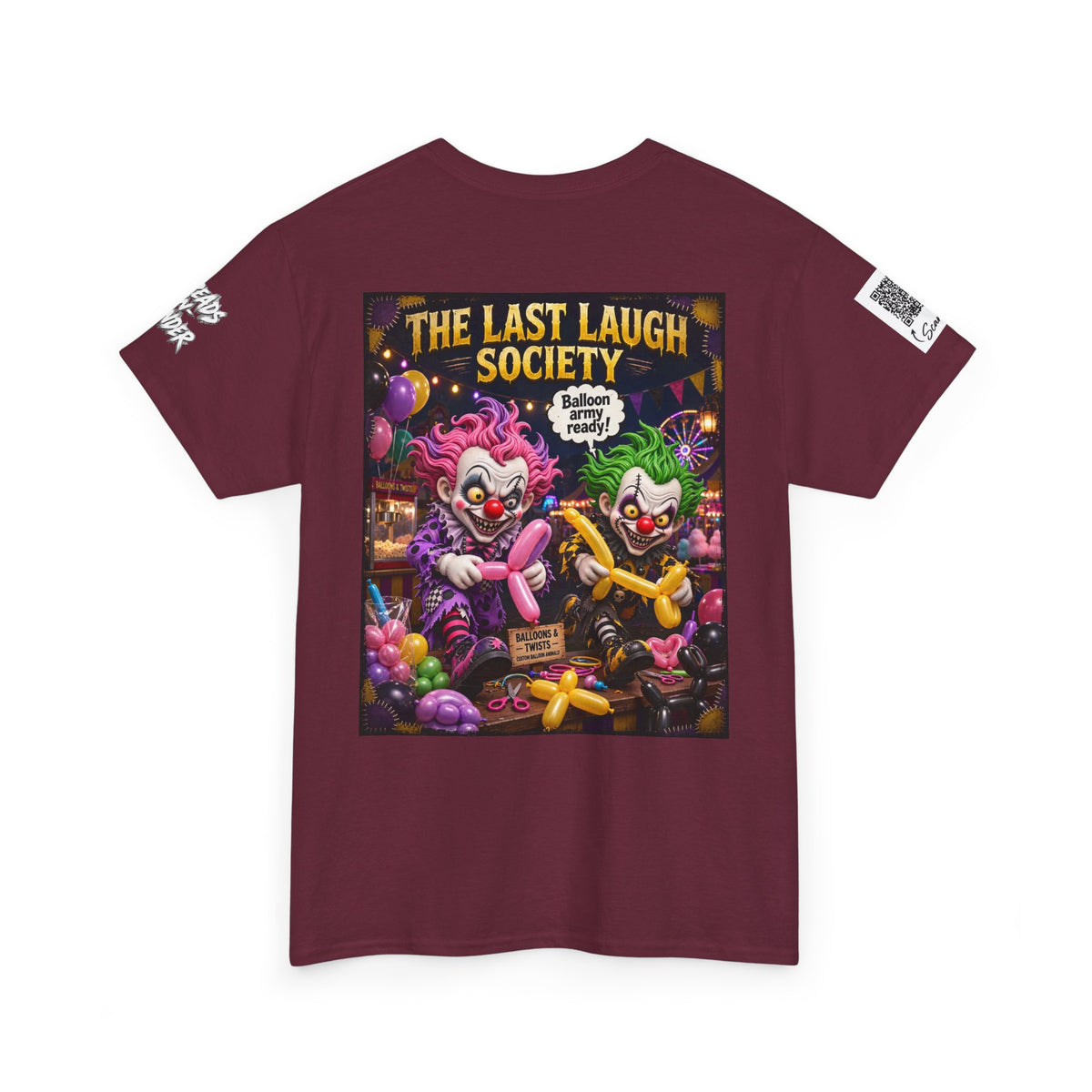 The Last Laugh Society Tee #130 — Carnival Clown Horror Graphic T-Shirt