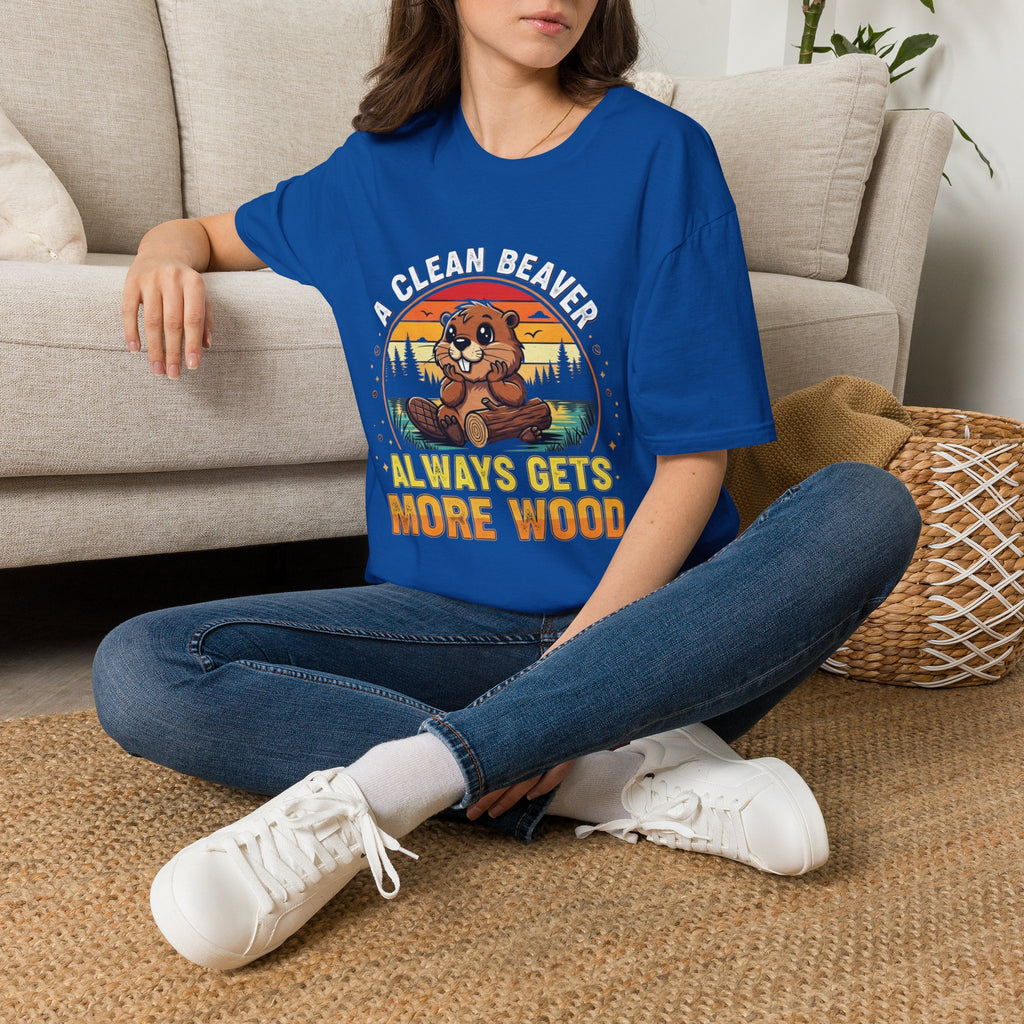 A Clean Beaver T-Shirt — "A Clean Beaver Always Gets More Wood" Retro Graphic Tee