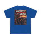 I Survived Too Much Hell T-Shirt – Veteran/Resilient Motorcycle Rider Graphic Tee