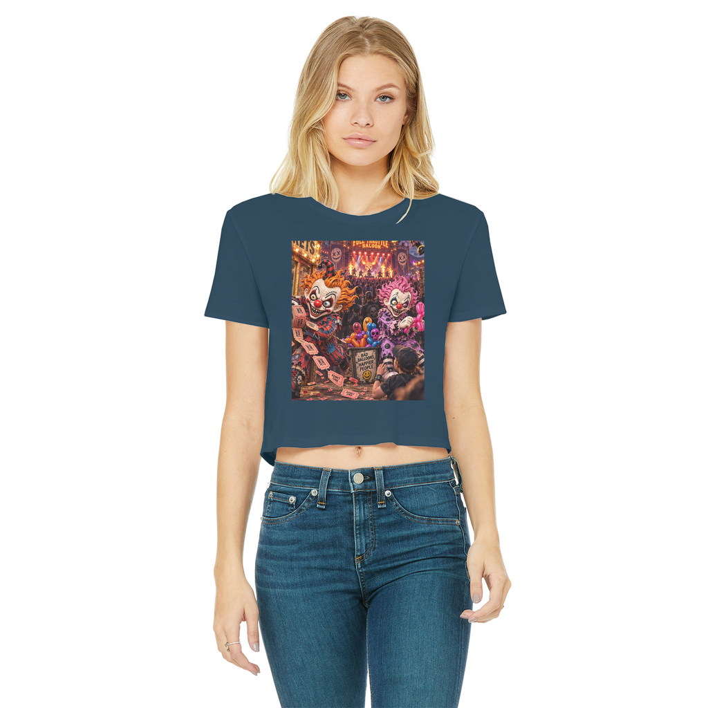 The Last Laugh Society Classic Women's Cropped Raw Edge T-Shirt
