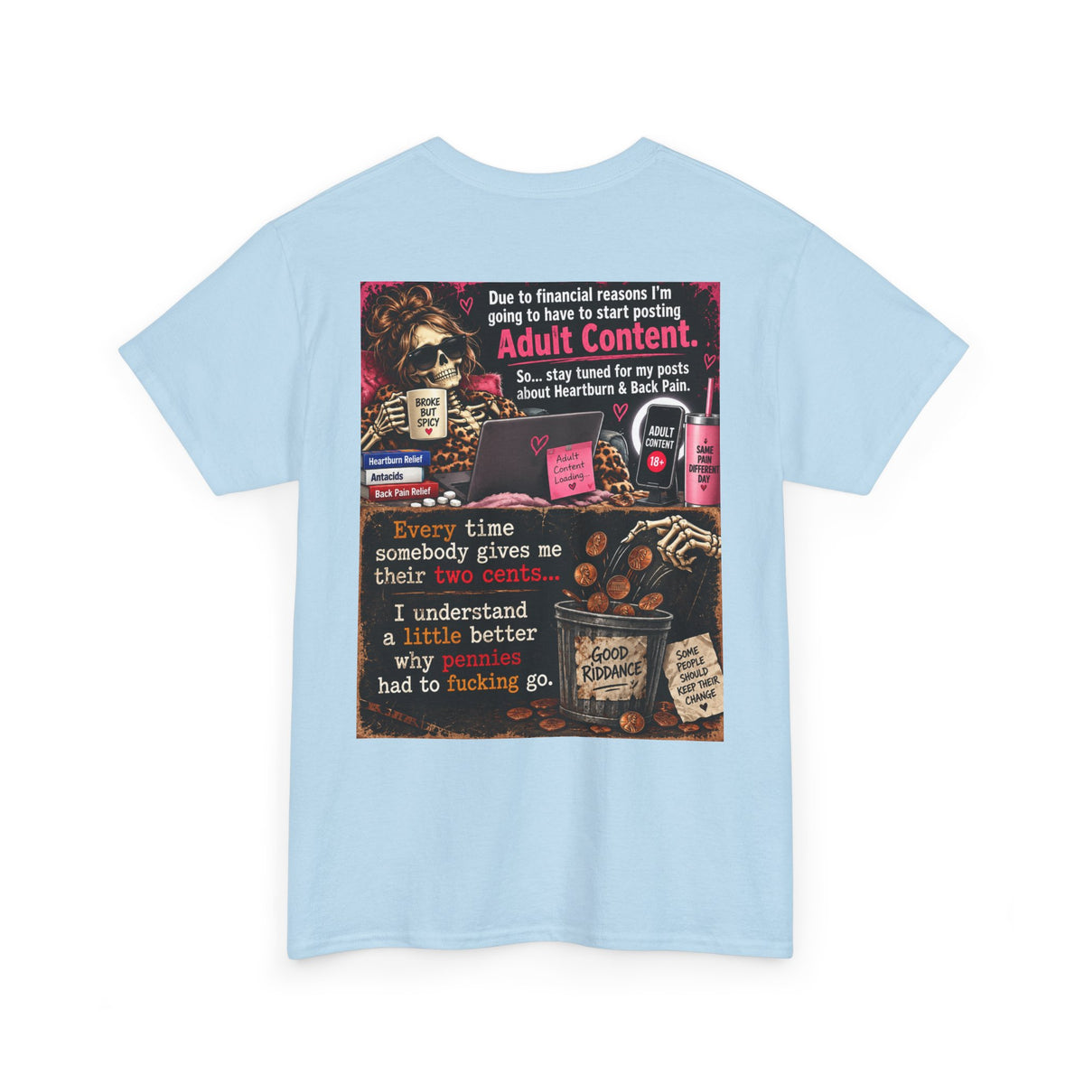 Funny 'Adult Content' Graphic Tee — Sarcastic Coffee & Cocktail Humor T-Shirt