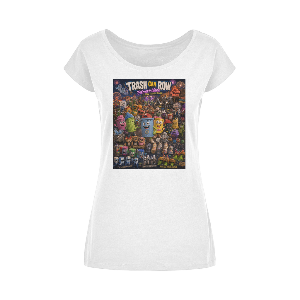 Trash Can Row CONCERT FOR A LIFETIME Wide Neck Women's T-Shirt XS-5XL