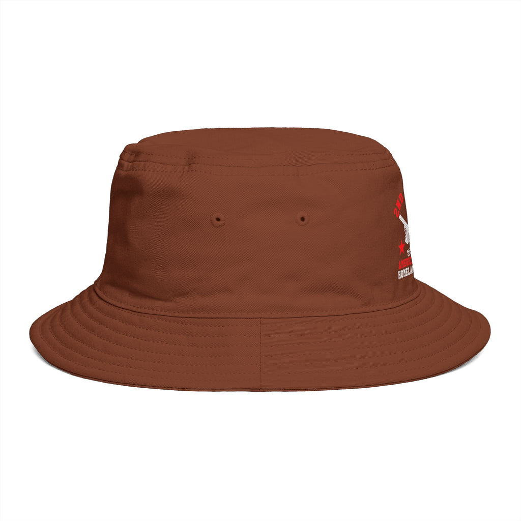 Bucket Hat - Red Liesbovt Homeland Security Skull Logo