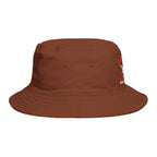 Bucket Hat - Red Liesbovt Homeland Security Skull Logo
