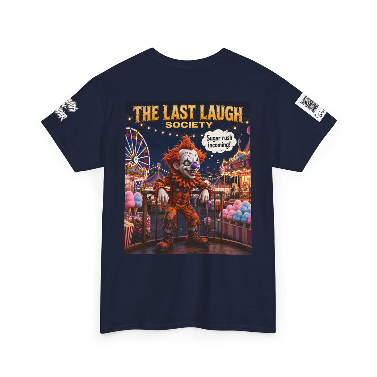 The Last Laugh Society Tee #155 — Carnival Clown Horror Graphic T-Shirt