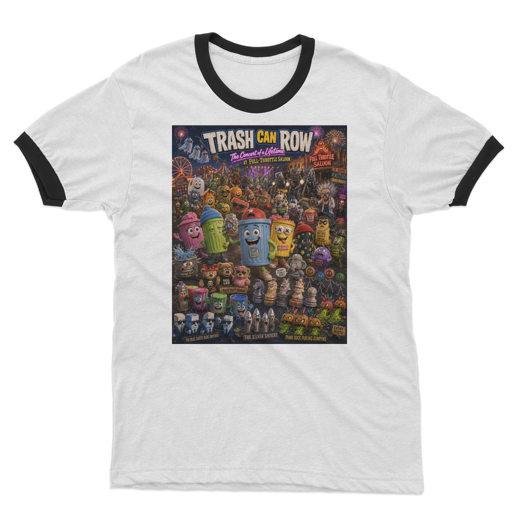 Trash Can Row: Concert for a Lifetime – Adult Ringer T-Shirt