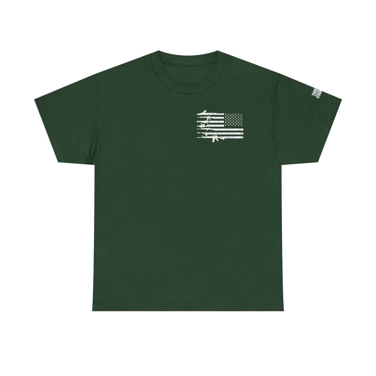 T-Shirt — 'Show No Mercy' Tactical Skull American Flag Tee