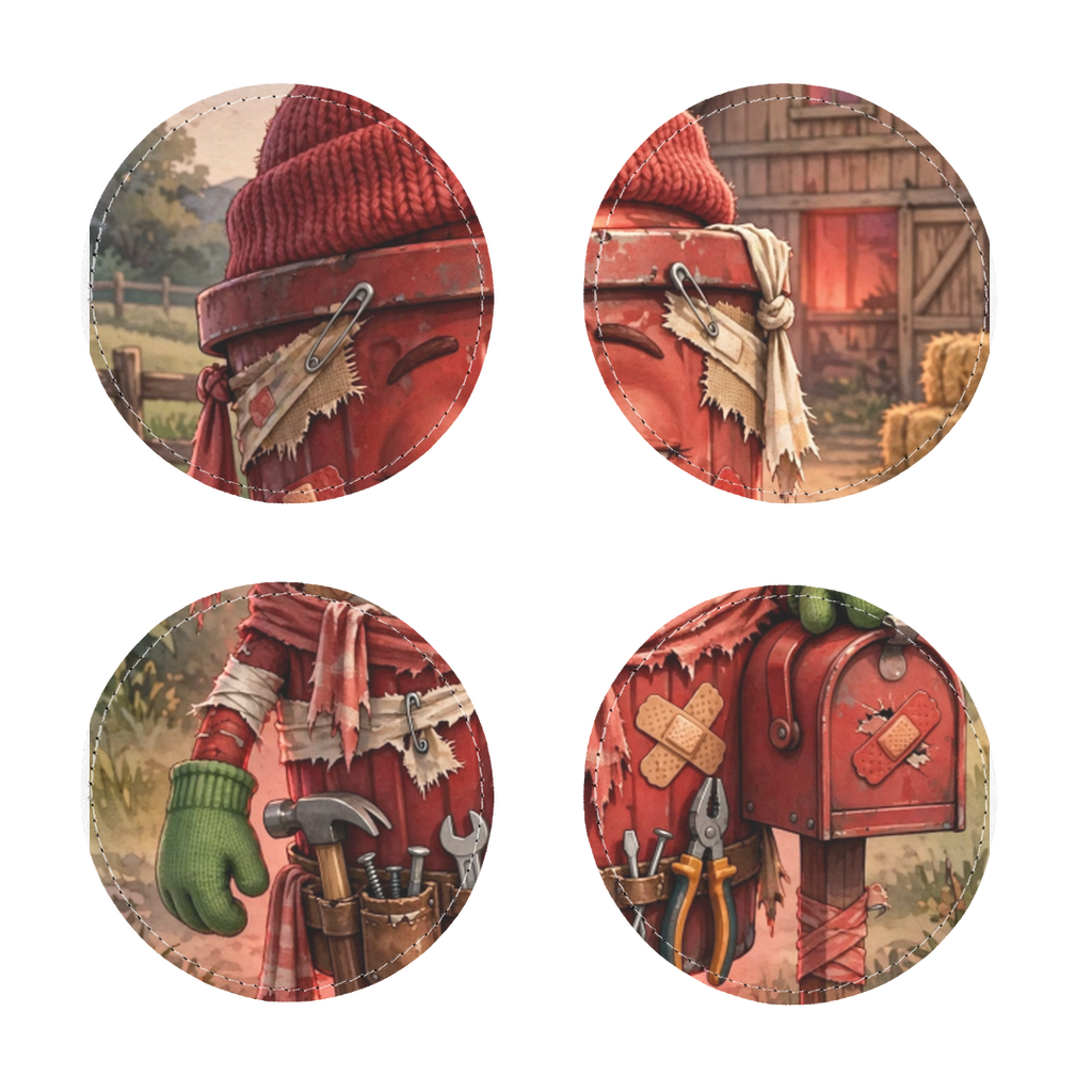 Trash Can Row Sublimation Coasters Pack of Four