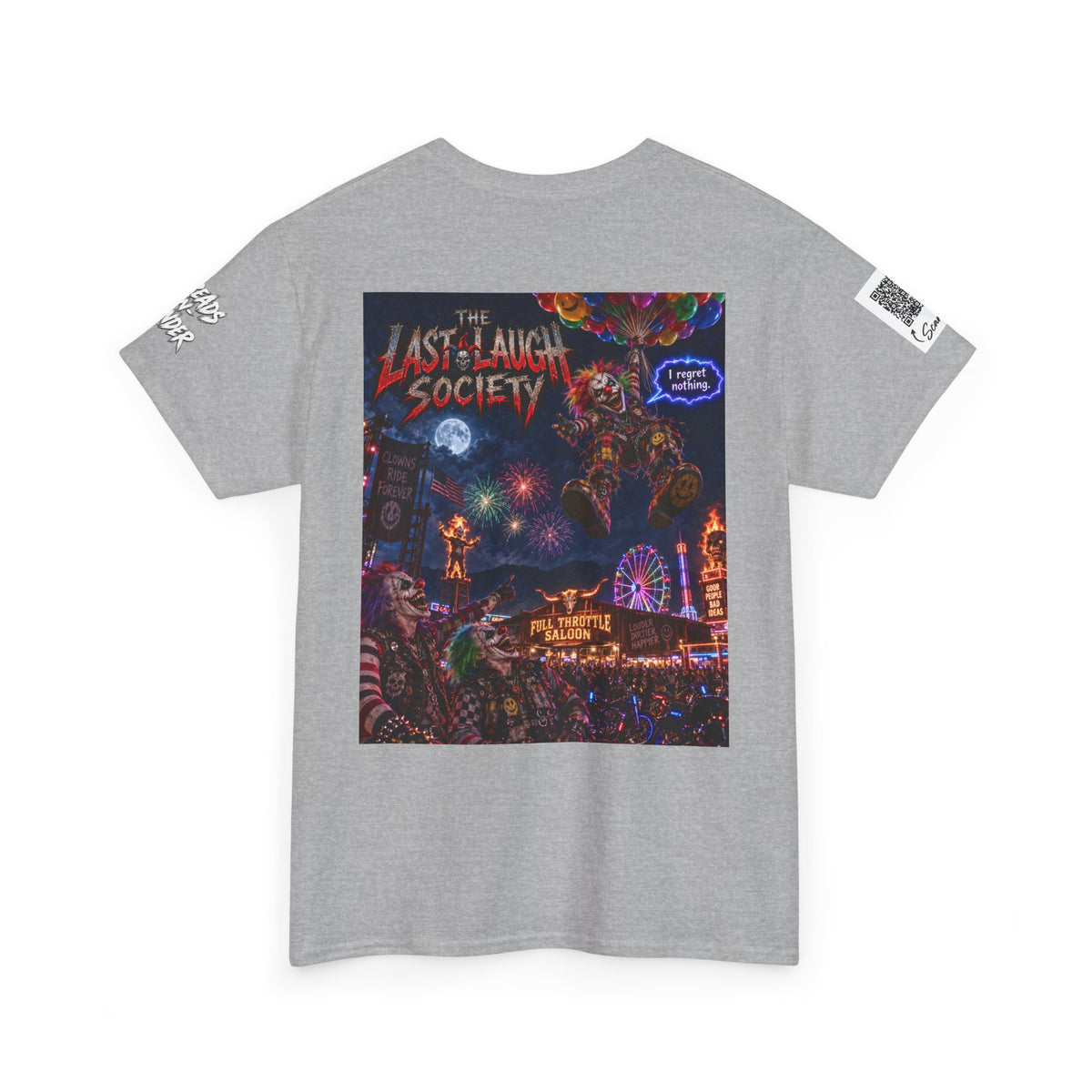The Last Laugh Society Tee #144 — Carnival Clown Horror Graphic T-Shirt
