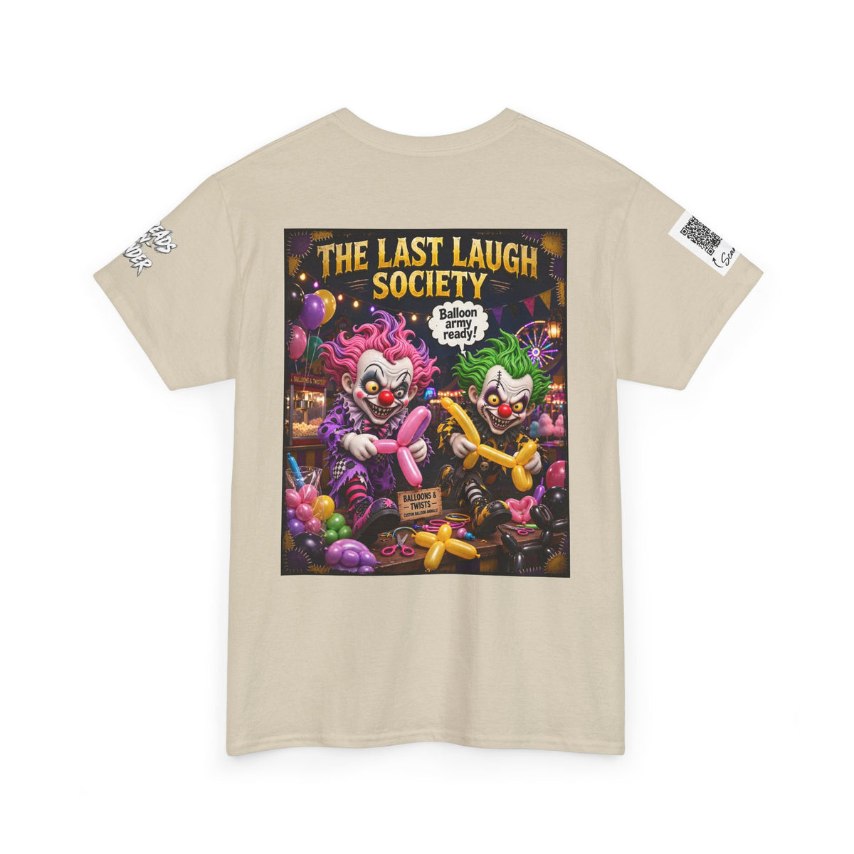 The Last Laugh Society Tee #130 — Carnival Clown Horror Graphic T-Shirt