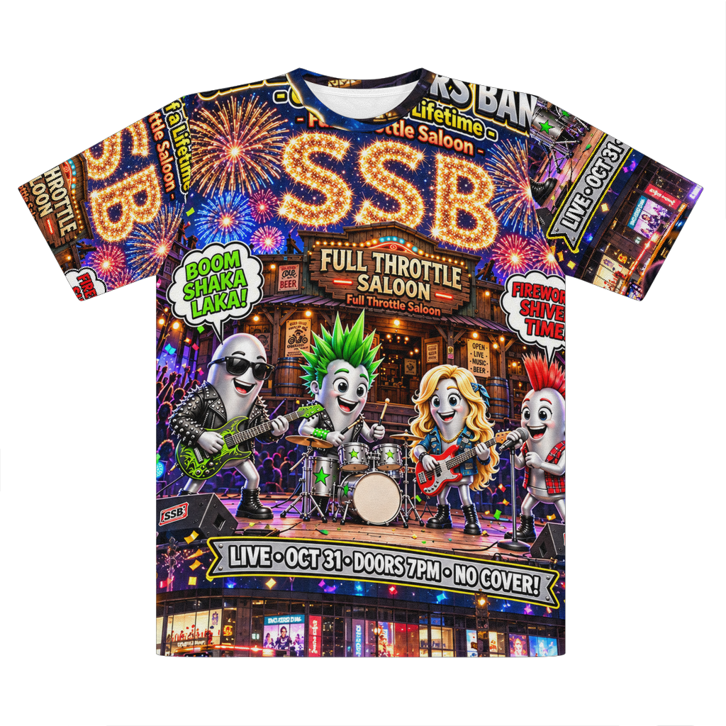 The Silver Shivers Band Premium Cut and Sew Sublimation Unisex T-Shirt