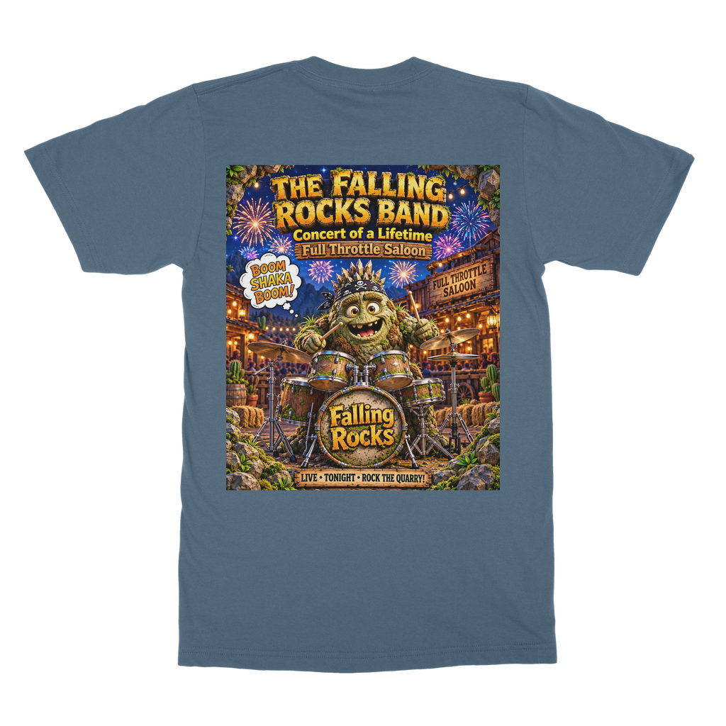 Falling Rocks Collection Classic Heavy Cotton Adult T-Shirt