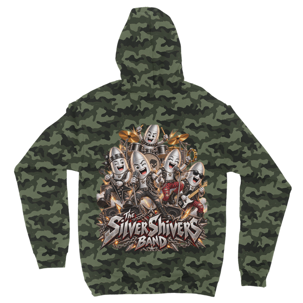 The Silver Shivers Band Camouflage Adult Hoodie