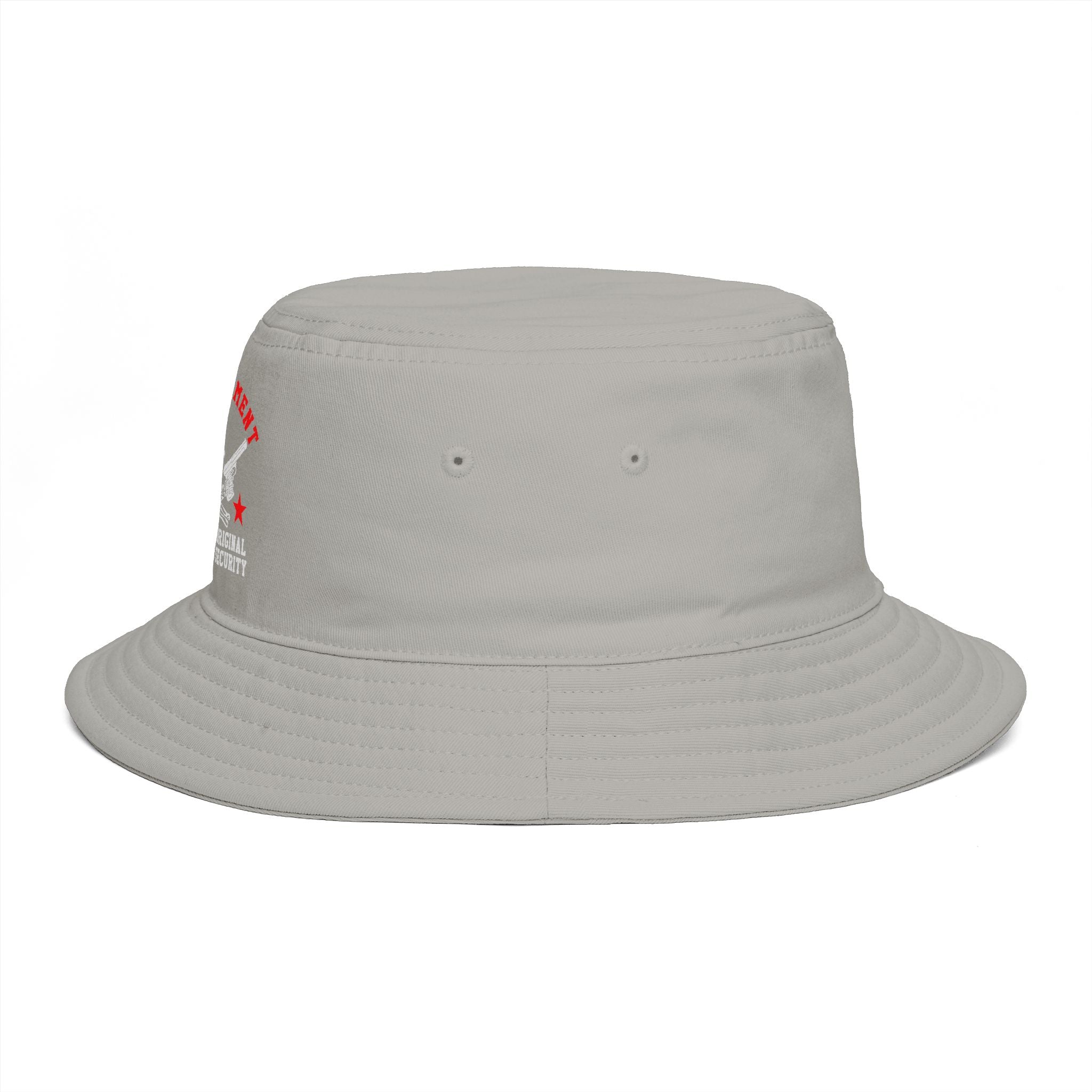 Bucket Hat - Red Liesbovt Homeland Security Skull Logo