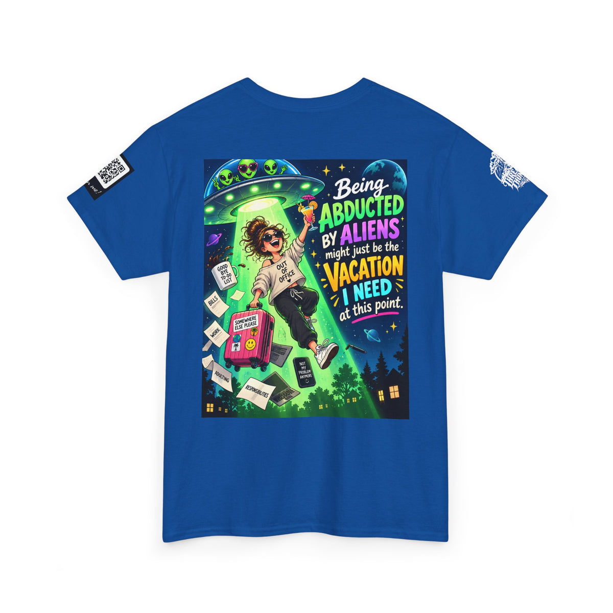 Alien Abduction Vacation — Out of Office Back Graphic Tee