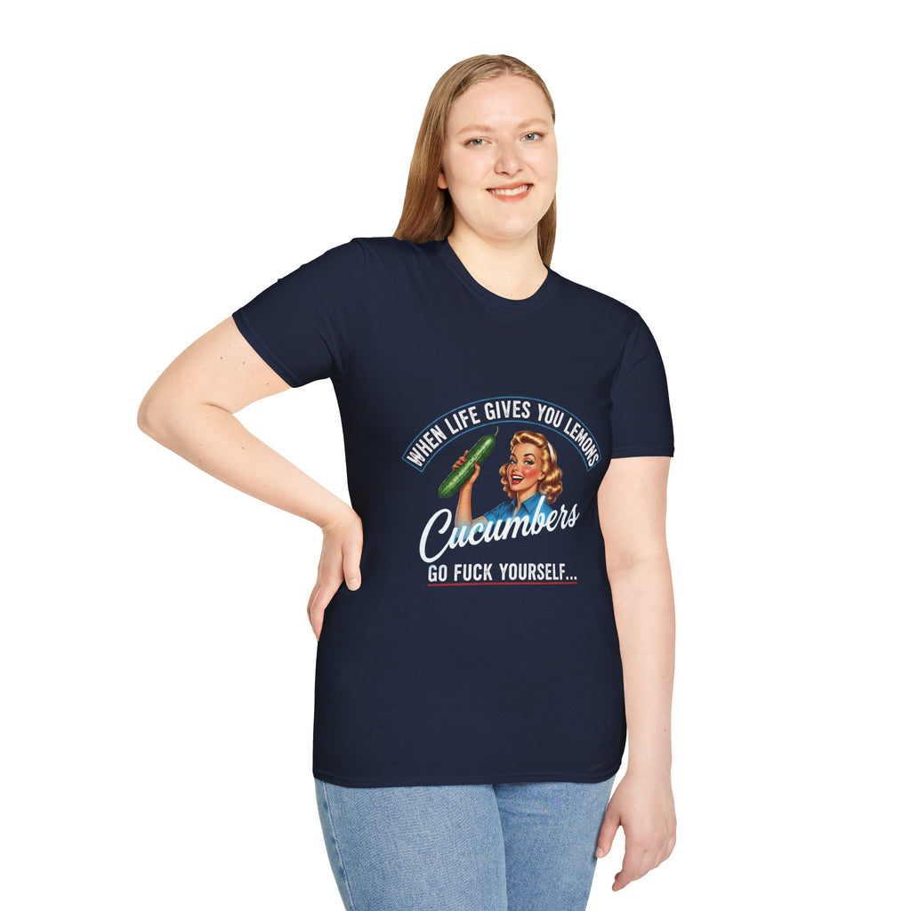 T-Shirt — "When Life Gives You Lemons... Cucumbers" Vintage Retro Graphic Tee