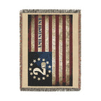 2nd Amendment American Flag Woven Blanket — Patriotic Gun Rights Throw