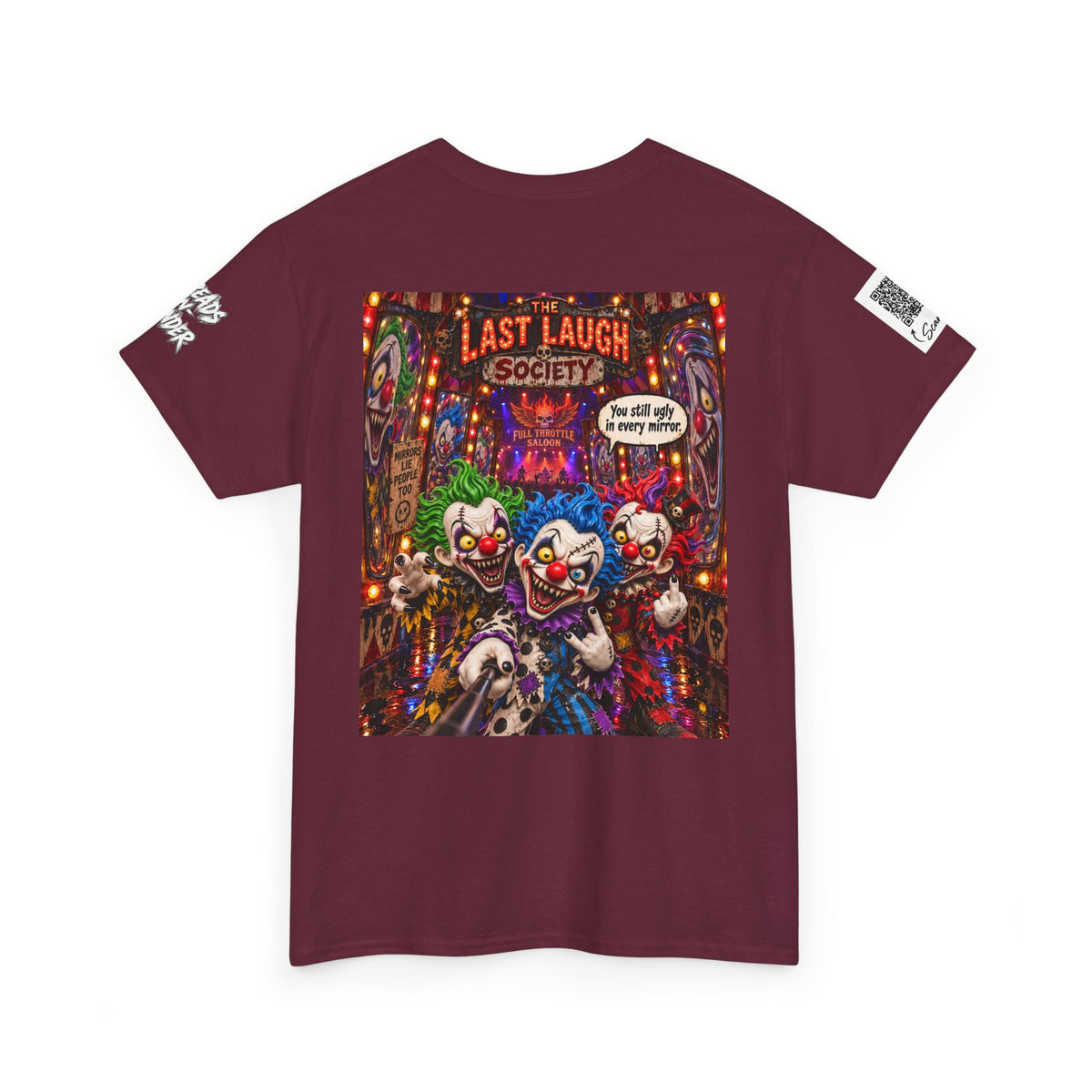 The Last Laugh Society Tee #121 — Carnival Clown Horror Graphic T-Shirt