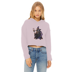 angry can man Ladies Cropped Raw Edge Hoodie