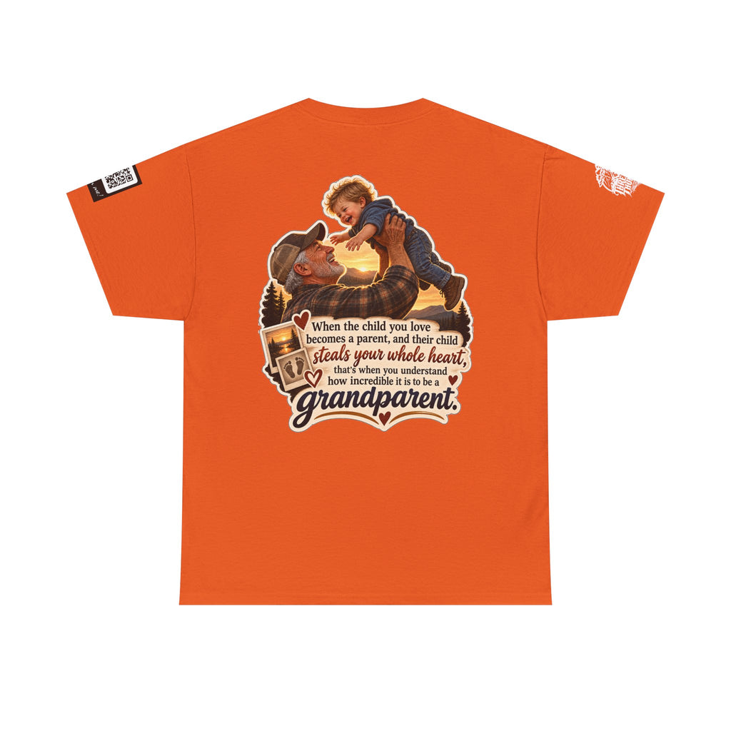 A Grandchild Steals Your Whole Heart — Proud Grandparent Back Graphic Tee