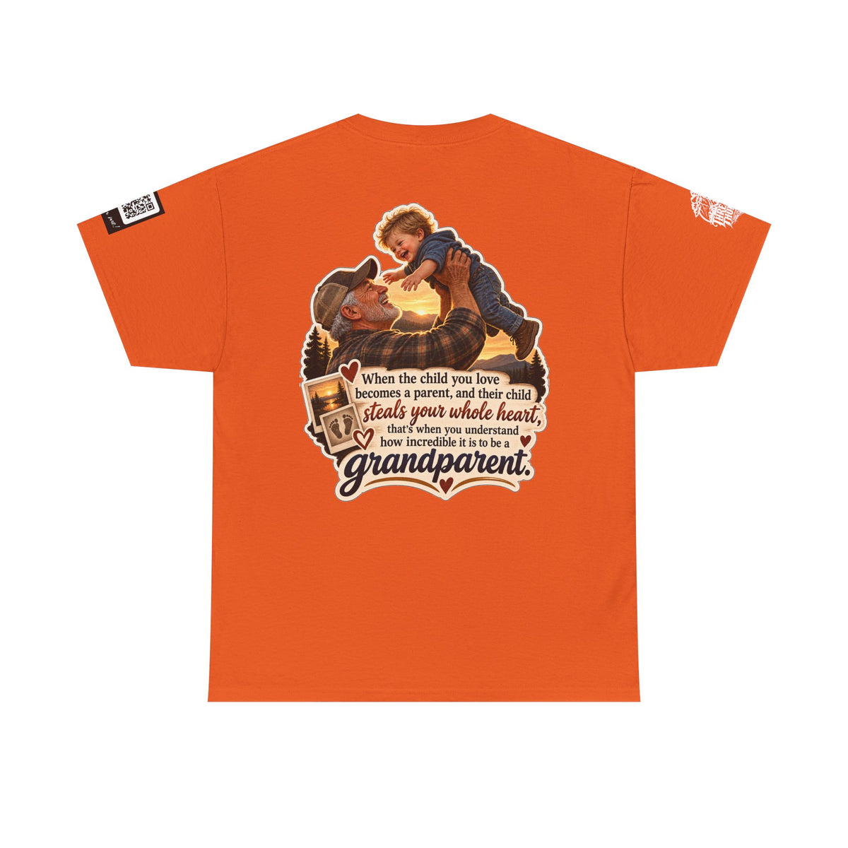 A Grandchild Steals Your Whole Heart — Proud Grandparent Back Graphic Tee