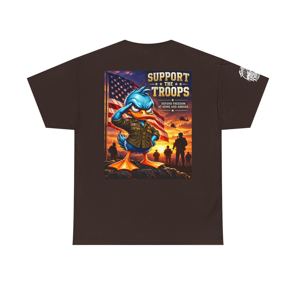 Support the Troops — Defend Freedom at Home and Abroad Back Graphic Tee