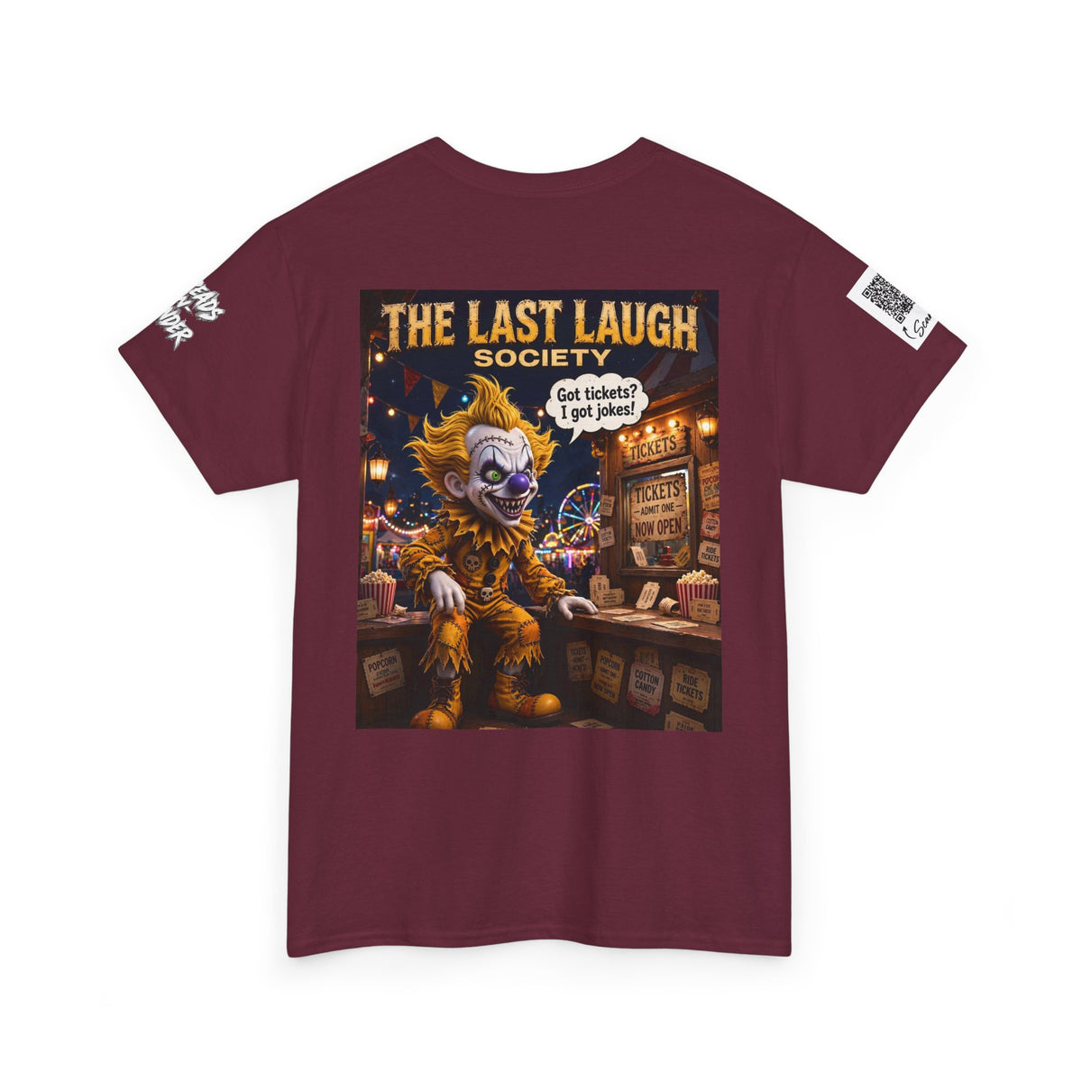 The Last Laugh Society Tee #164 — Carnival Clown Horror Graphic T-Shirt