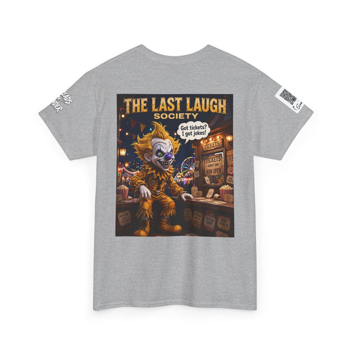 The Last Laugh Society Tee #164 — Carnival Clown Horror Graphic T-Shirt