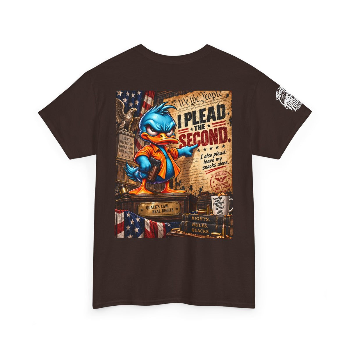 Conservative Duck "I Plead the Second" T-Shirt | Back Print | Threads & Thunder