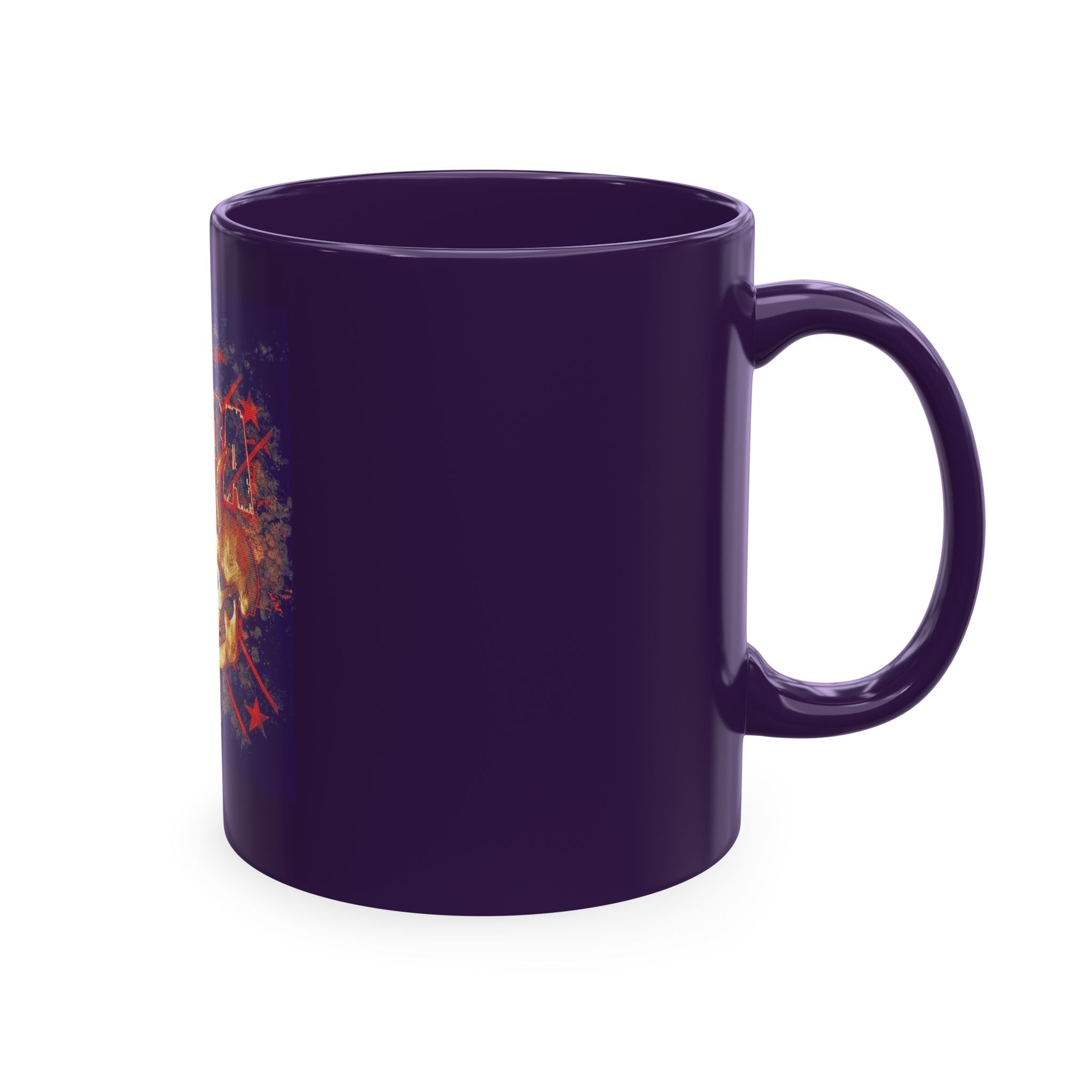 Skull Clash Ceramic Mug — Vintage Rock Tattoo Coffee Cup