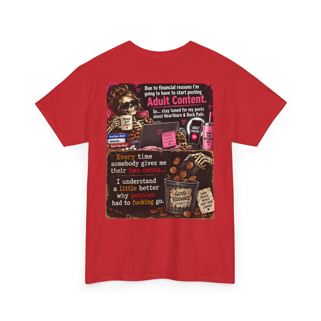 Funny 'Adult Content' Graphic Tee — Sarcastic Coffee & Cocktail Humor T-Shirt