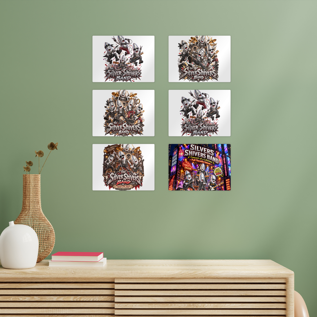 The Silver Shivers Band Rectangle Wall Tiles Set of 6