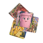 Trash Can Row Hardboard Coaster Set of 4