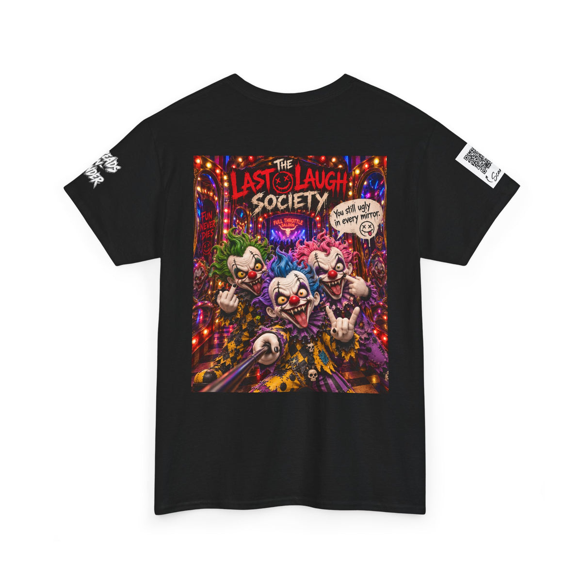The Last Laugh Society Tee #147 — Carnival Clown Horror Graphic T-Shirt