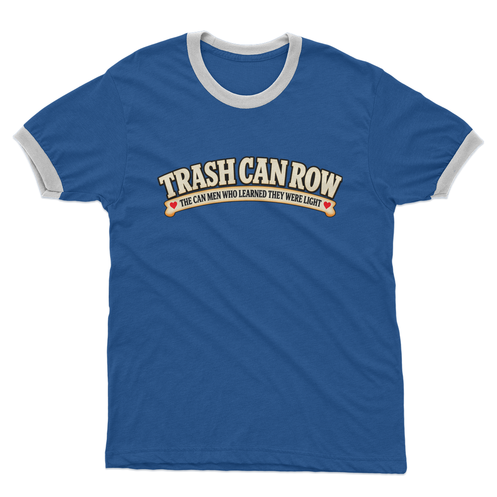 Trash Can Row Adult Ringer T-Shirt