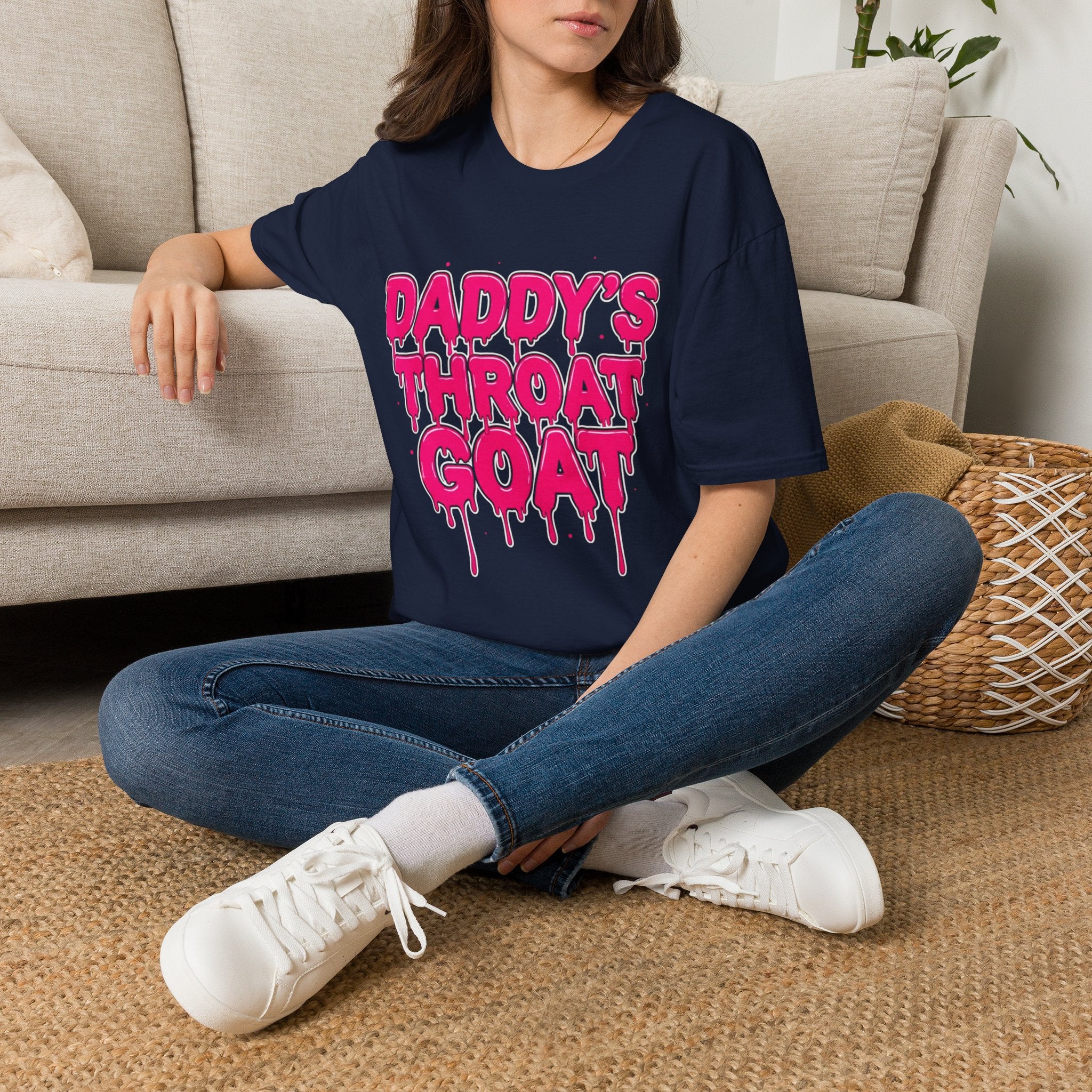 Graphic Tee — "Daddy's Throat" Drip Lettering Shirt