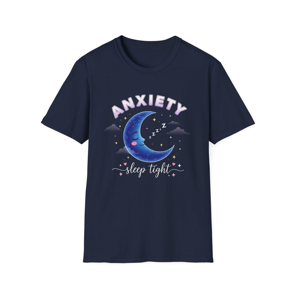 Anxiety Moon T-Shirt — 'Sleep Tight' Cute Moon & Stars Relaxation Tee