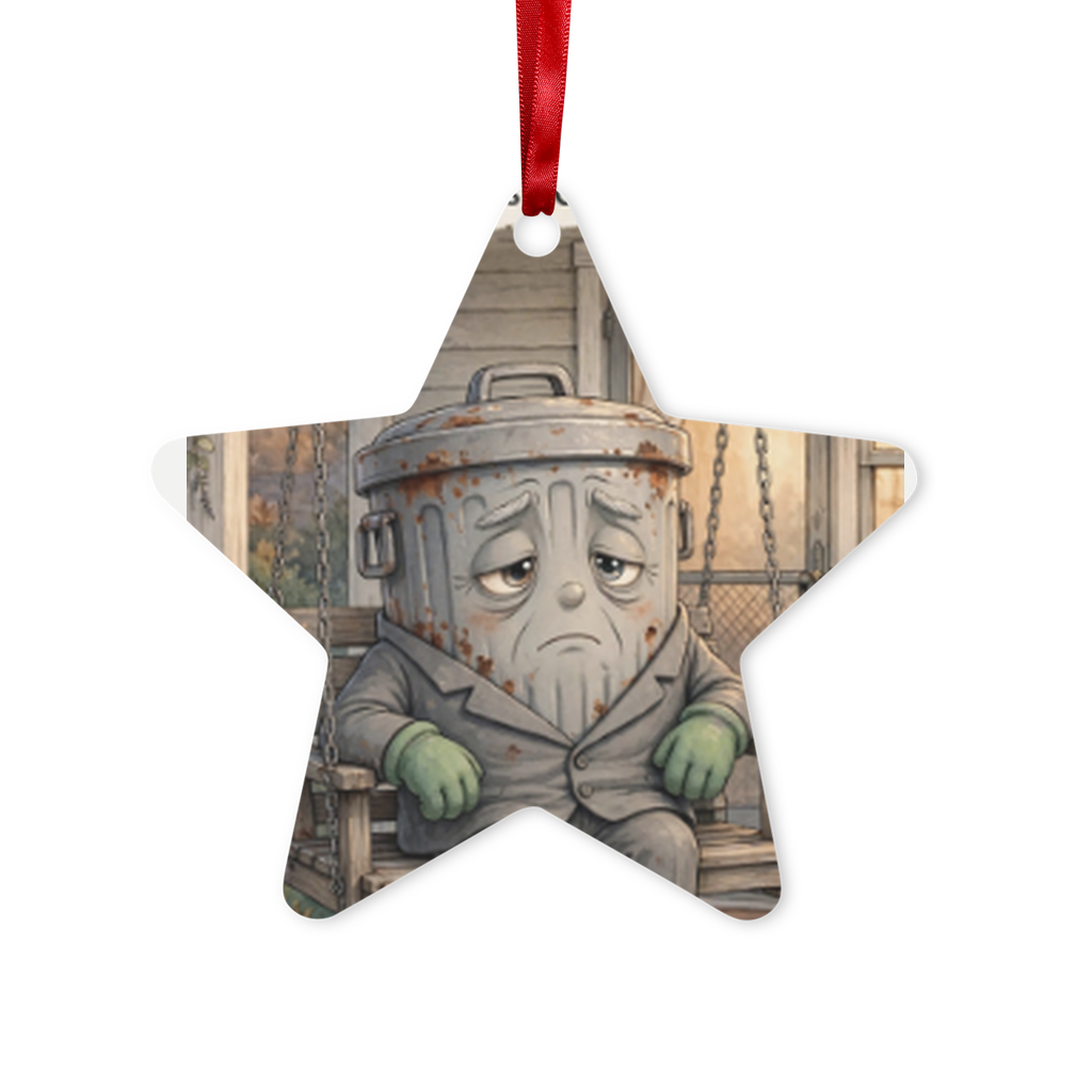 Trash Can Row – Metal Hanging Ornament