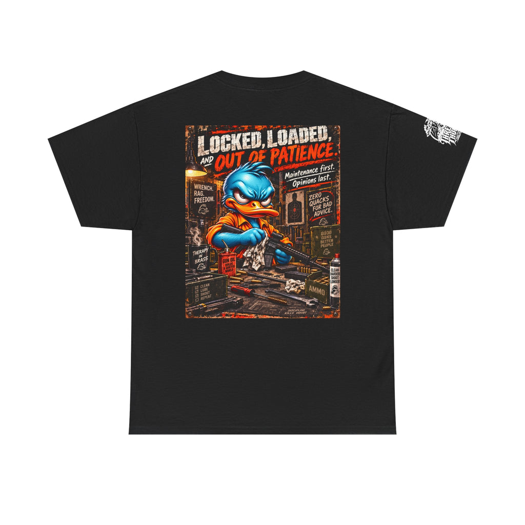 Locked, Loaded, and Out of Patience Back Graphic Tee
