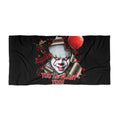 Horror Clown Beach Towel — "You'll Float Too" Red Balloon Design