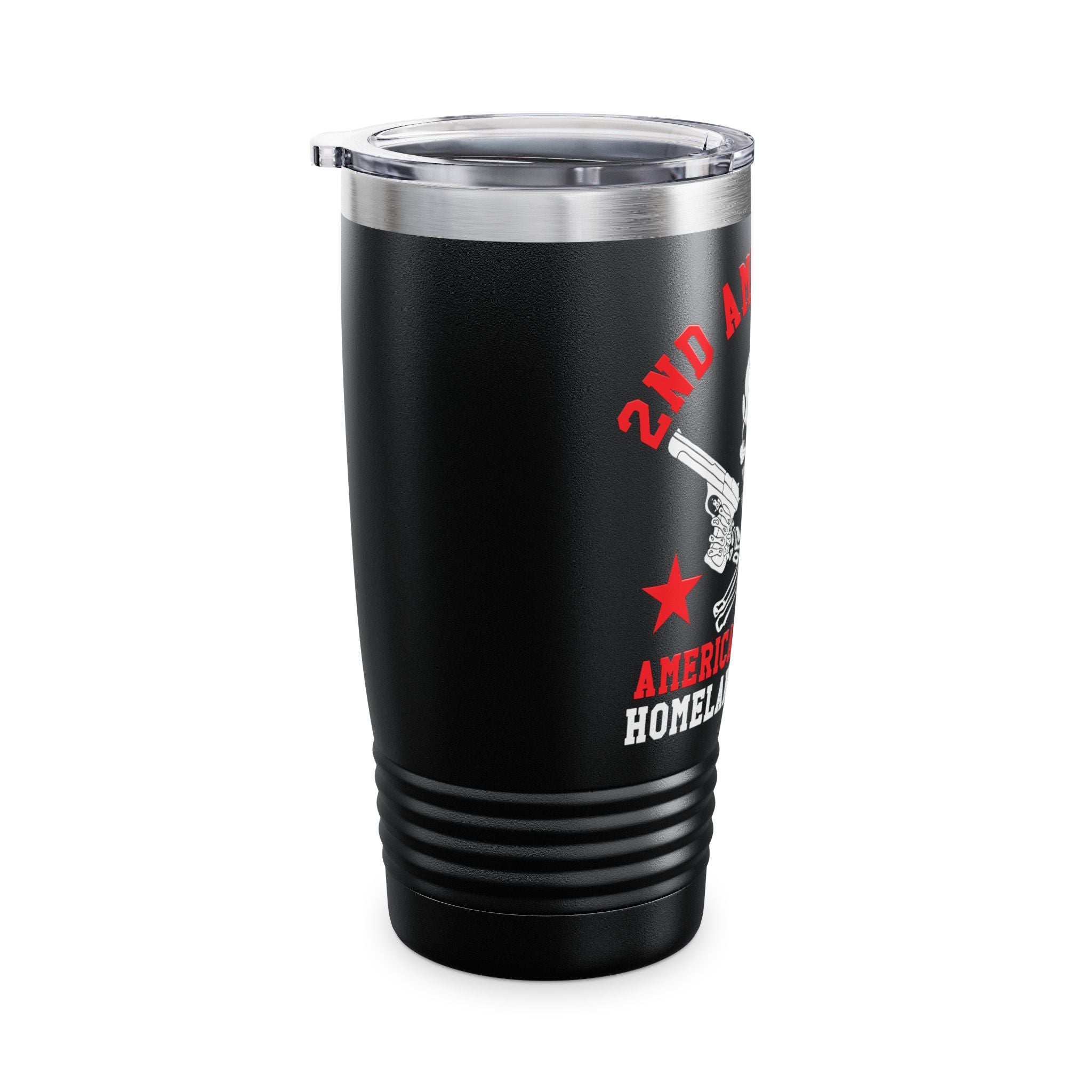 20oz Ringneck Tumbler — "2nd Amendment: America's Original Homeland Security" Skull & Guns Travel Mug