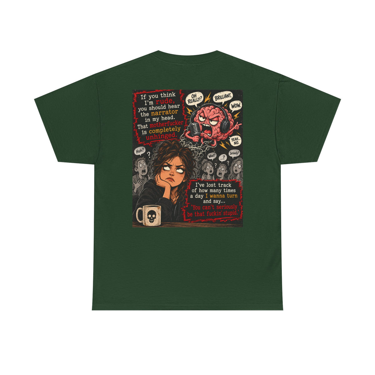 Anxious Brain Comic T‑Shirt — 'If you think I'm rude...' Mental Health Graphic Tee