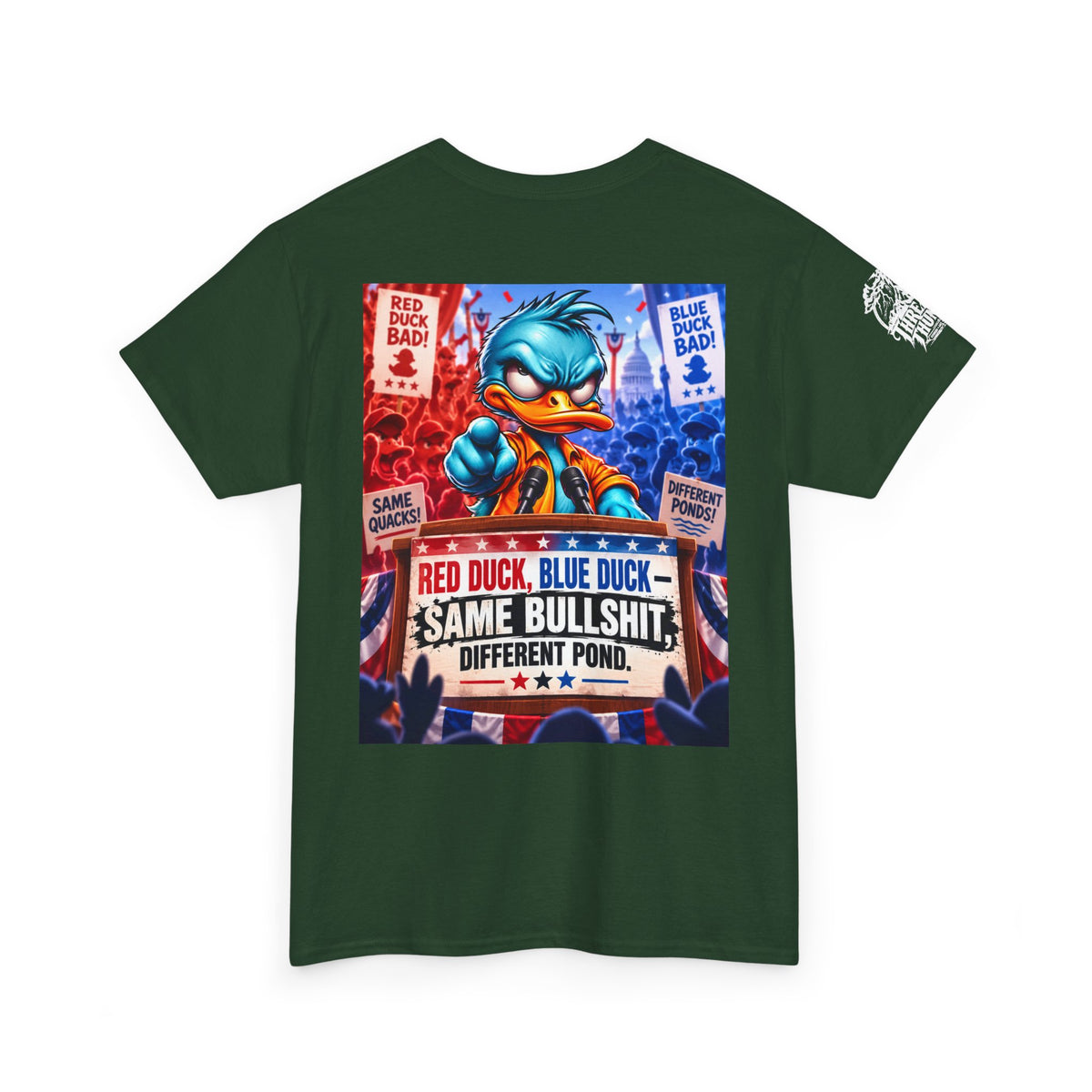 Red Duck, Blue Duck — Same Bullshit, Different Pond Back Graphic Tee