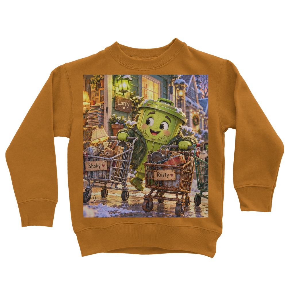 Trash Can Row Classic Kids Sweatshirt