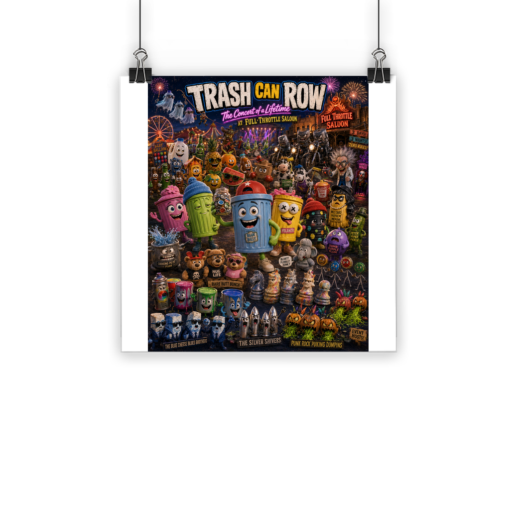 Trash Can Row CONCERT FOR A LIFETIME Classic Poster