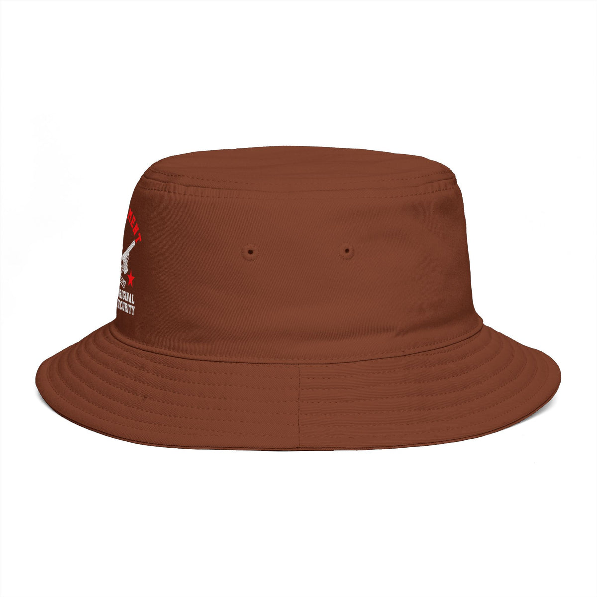 Bucket Hat - Red Liesbovt Homeland Security Skull Logo